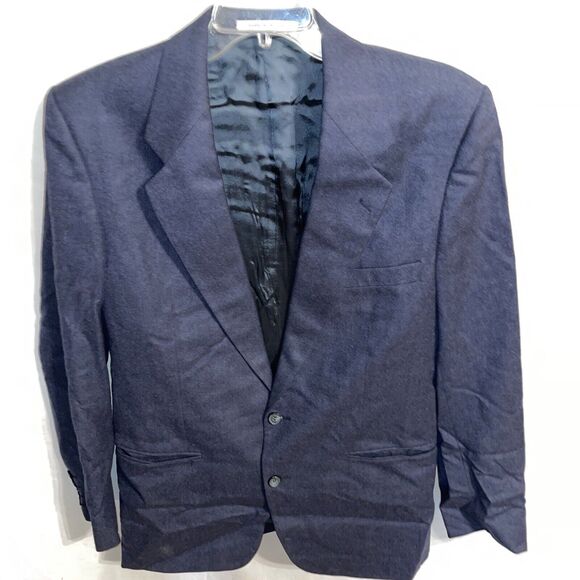 Yves Saint Laurent Dress Blazer Men’s Size 39R Dark Blue 100% New Wool 2 Button - Picture 1 of 12